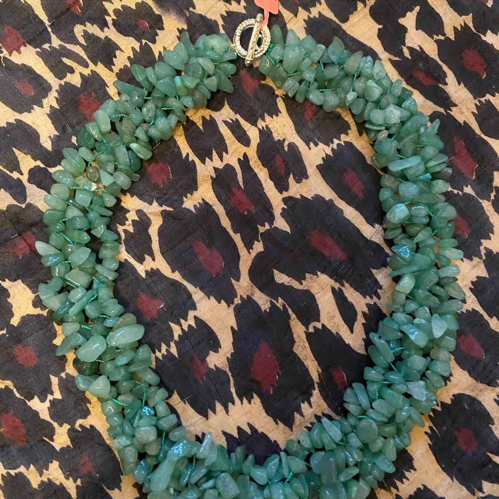 Chip necklace in green adventurine - Picture 3 of 6